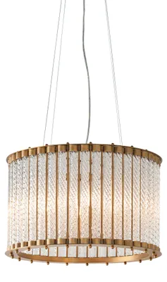 Obrázok produktu pre Závesná lampa ROMOLA, matná zlatá, 6xE14x15W, krištáľ, rozmery: 160x50x50 cm, IP20, Endon