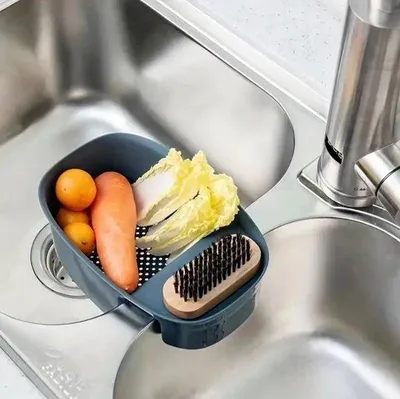 Immagine prodotto di Contenitore per rifiuti da cucina e set di accessori per il lavaggio (blu)