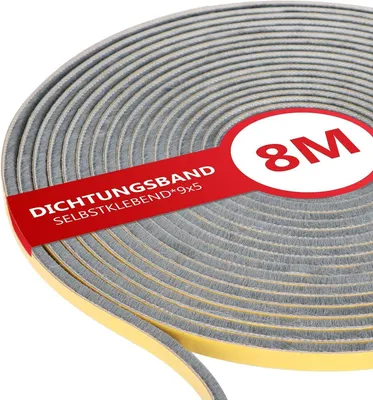 Produktbild von Dichtungsband 8 m Bürstendichtung, selbstklebend, 9 mm (B) x 15 mm (T), Türbürstendichtung, Bürstendichtung für Rollläden, Schiebetüren, Fenster, Dich