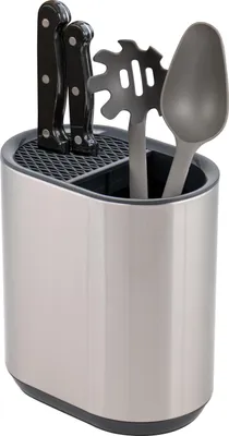 Produktbild von bremermann Messerblock mit Küchen-Utensilienbehälter aus Edelstahl
