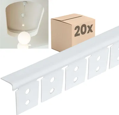Produktbild von PROTEKTOR 20x Abschlussprofil 3768 – Kantenschutz Profil 300cm für Trockenbau aus Hart-PVC für Rundbögen aus Gipskartonplatten