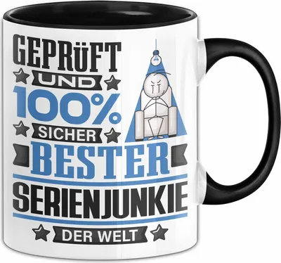 Produktbild von Serienjunkie Geschenk Lustiger Spruch für Serienjunkie Geschenkidee Bester Serienjunkie Der Welt (Schwarz)