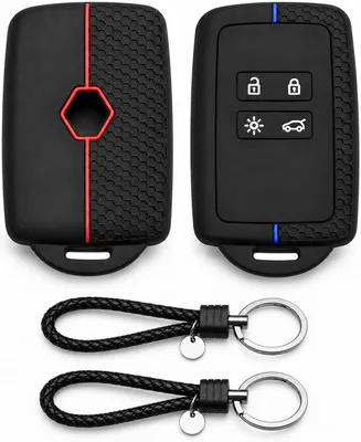 Image de Housses de protection pour clés de voiture, lot de 2, compatibles avec Renault Espace 5, Duster, Clio, Dacia Captur