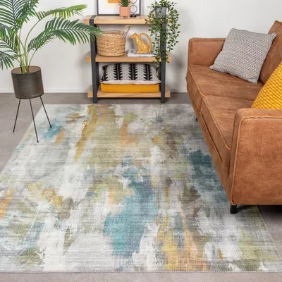 Produktbild von Volero - Moderner Teppich - Strong Paint Bunt - 140x200 cm - Wohnzimmer, Esszimmer, Schlafzimmer - Industrielle, Modern