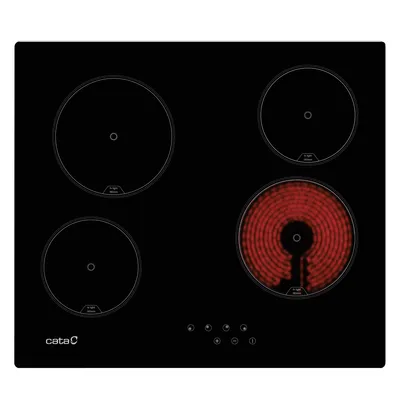 Produktbild von CATA TN 604, Schwarz, Integriert, 59 cm, Kombi, 4 Zone(n), 4 Zone(n)