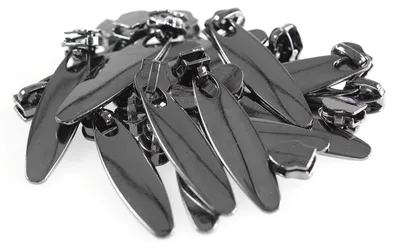 4 Zipper für Spiralreißverschluss, 5mm, non lock, anthrazit