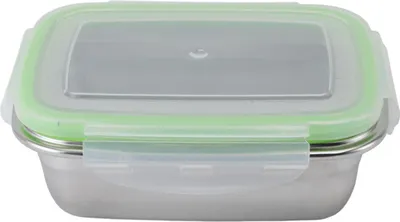 Produktbild von Lebensmittelpraxis Box 304 Edelstahl Behälter Multifunktionaler luftdichter Kühlschrank Organisator für Obst Mittagessen Snacks 850 ml