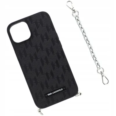 Obrázok produktu pre Etui Karl Lagerfeld Saffiano Monogram Chain Na Iphone 14 - Čierne