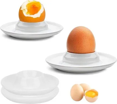 Produktbild von Famanu Eierbecher stapelbar aus Porzellan - weiß