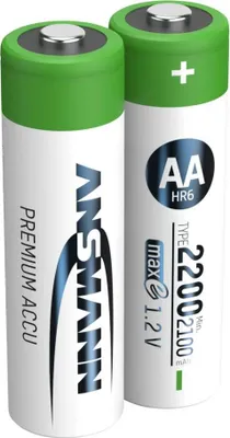 Obrázek produktu pro Ansmann 1312-0023, Dobíjecí baterie, AA, Nikl-metal hydridová (NiMH), 1,2 V, 2 kusů, 2100 mAh