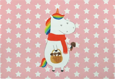 Produktbild von Mr. & Mrs. Panda Schneidebrett Einhorn Pilz - Rot Pastell - Geschenk, Frühstücksbrett, Spruch, Glasschneidebrett, Motivation, Einhörner, Unicorn, schneidbrett, Pilze