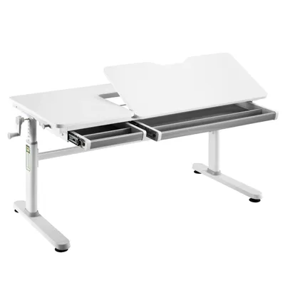 Produktbild von HOKOKinderschreibtisch höhenverstellbar 54-76 cm, Ergo Schreibtisch für Kinder & Jugendliche, 120x60 cm, neigbare Tischplatte mit Schubladen