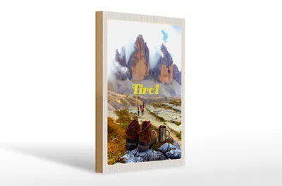Produktbild von Holzschild Reise 20x30cm Tirol Wanderung Schuhe