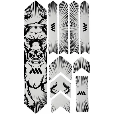 Obrázok produktu pre Nálepky AMS Honeycomb Frame Guard Extra Bull ochranné na rám býk čierna AMSFG2BKBU