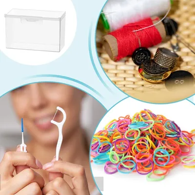 Immagine prodotto di Contenitore trasparente per batuffoli di cotone, orecchini e piccoli oggetti