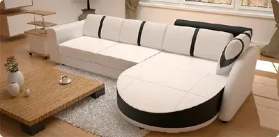 Zdjęcie produktu dla Sofa skórzana LED z funkcją łóżka Designerska sofa do spania Sofa narożna LED z USB