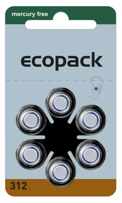Produktbild von Varta ecopack Battrie, Typ 312, 60 Stück (10 x 6 Blister)