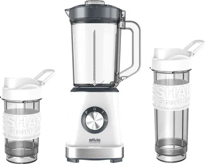 Zdjęcie produktu dla SILVA HOMELINE Standmixer 500W 1.2L Kunststbeh 2St Puls 2Fl 0.4/0.6L ws-ant SM 2500