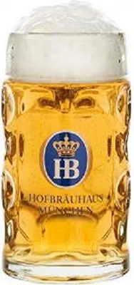 Produktbild von HB Glaskrug Isarseidel 0,5 L | Bierkrug aus Glas mit originalem HB-Logo