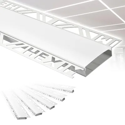 Produktbild von HEXIM LED Trockenbauprofil 2m Aluminium Profil Unterputz Lichtleiste für LED-Streifen inkl. Abdeckung