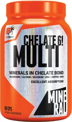 Produktbild von Extrifit Multimineral Chelate 6! 90 Kapseln / Mineralstoffe / Komplex der 6 wichtigsten Mineralien in einer hochverwertbaren Chelatform