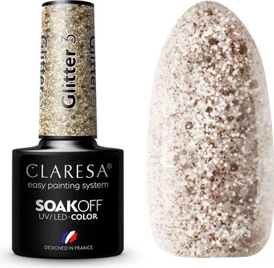 Zdjęcie produktu dla CLARESA Lakier hybrydowy GLITTER 3 -5g