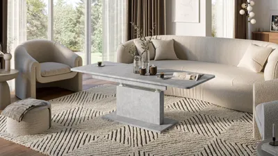 Produktbild von Design Couchtisch Tisch DC-1 - stufenlos höhenverstellbar ausziehbar Esstisch
