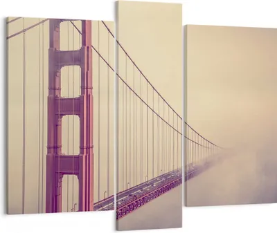 Produktbild von Bild auf Leinwand - Leinwandbild - Brücke Autobahn Infrastruktur - 95x80cm - Wand Bild - Wanddeko - Leinwanddruck - Bilder - Kunstdruck - Wanddekoration - Leinwand bilder - Wandkunst - CB95x80-3071