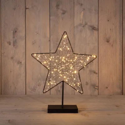 Productafbeelding van Ster op voet metaal classic warm 160 LED 40,5x49,5 cm Anna's Collection