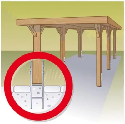 Immagine prodotto di Alberts 203917 Supporto per pali ad H, zincato a caldo, larghezza netta 111 mm, altezza totale 600 mm, spessore materiale 5 mm