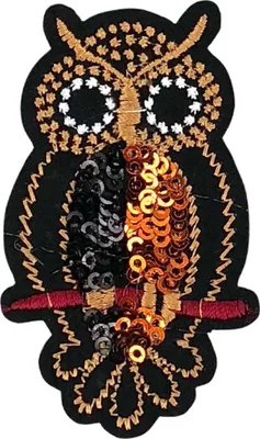 Produktbild von Eulen-Pailletten-Emblem-Aufnäher zum Aufbügeln