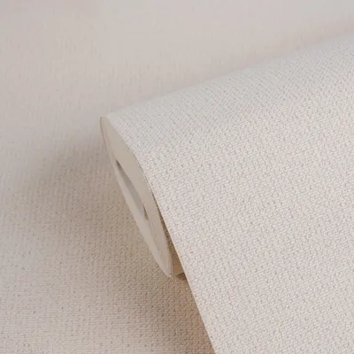 Produktbild von Natürliche Vliestapete in matt mit Leinenstruktur – Creme, Beige