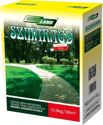 Produktbild von Agroland Szmaragd Gras 0,9 kg, dekorativ, dicht, smaragdgrün, für 36 m²