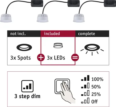 Produktbild von Paulmann LED Modul Einbauleuchte Choose 3er-Set