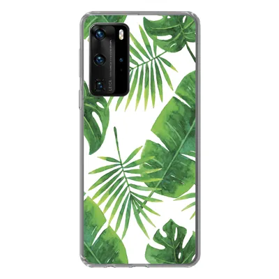 Produktbild von MuchoWow® Handyhülle Schutzhülle Hülle für Huawei P40 Pro Tropisch - Blätter - Muster Silikon Softcase Handy Hülle - Schutz