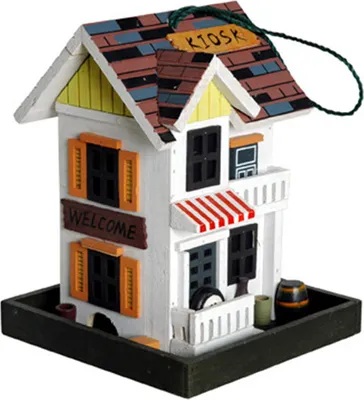 Produktbild von Elmato 10879 Vogelhaus Futterhaus Kiosk Futterstation Wildvögel, 18x18x23cm