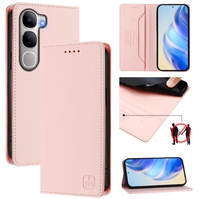 Immagine prodotto di Custodia in pelle per vivo Y31 5G, flip case con slot per carte, portafoglio e supporto Rosa