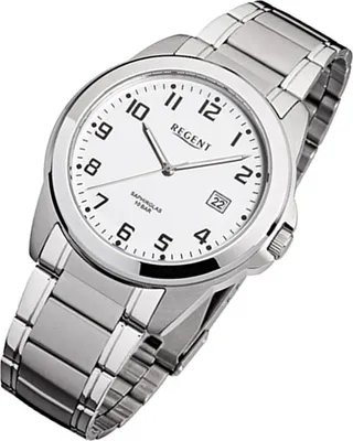 Produktbild von Regent Armbanduhr silber grau F-923 Herren Analog-Quarzuhr URF923