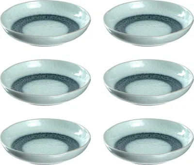 Produktbild von Leonardo Matera tiefe Keramik-Teller 6er Set, spülmaschinengeeignete Speise-Teller mit Glasur, 6 runde Steingut-Teller, Ø 20,7 cm, blau, 018546