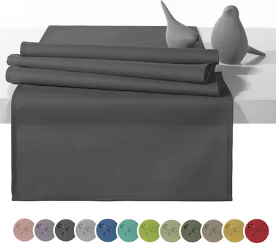 Produktbild von heimtexland Outdoor Tischläufer Garten Tischdecke 45x145 Tischdeko wasserabweisend wetterfest UV-beständig Typ551 Anthrazit
