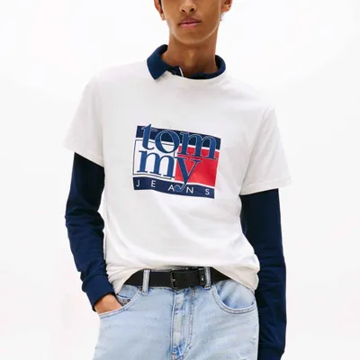 Obrázek produktu pro Tommy Jeans Tjm Slim Rwb Flag Tee Ex Bílý