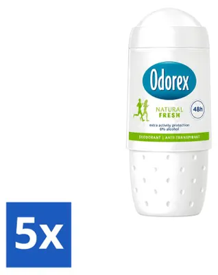 Obrázok produktu pre 5 x Deodorant Odorex Natural Fresh vo forme rollera - 50 ml - výhodný balík - 5 kusov