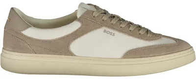 Produktbild von Weiße Herrensportschuhe mit beigen Details und Schnürsenkeln