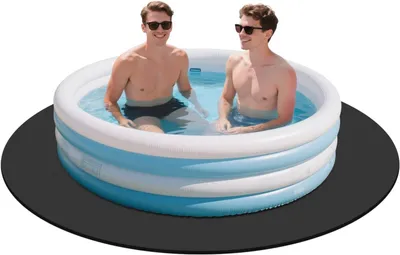 Produktbild von Pool Unterlage 196cm, Eva Pool Unterlage, Unterlage Rund, Pools Bodenschutzmatte, Whirlpool Matte für Schwimmbäder (Schwarz)