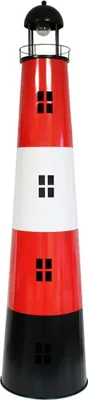 Produktbild von Leuchtturm Garten 150 cm mit Licht Solar Leuchtturm Metall Maritime Deko mit LED Beleuchtung Gartendeko Maritim