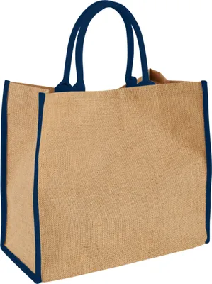 Obrázek produktu pro Bullet Velká jutová nákupní taška PF1400 (40 x 20 x 35 cm) (přírodní/navy blue)