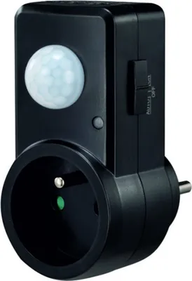Image de Détecteur de mouvement PIR pour prise noir portée 9 mètres max 300W Ecolight EC20344