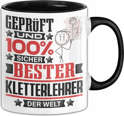 Produktbild von Kletterlehrer Geschenk Lustiger Spruch für Kletterlehrer Geschenkidee Bester Kletterlehrer Der Welt (Schwarz)