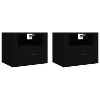 Produktbild von Wand-Nachttische 2 Stk. Schwarz 50x36x40 cm