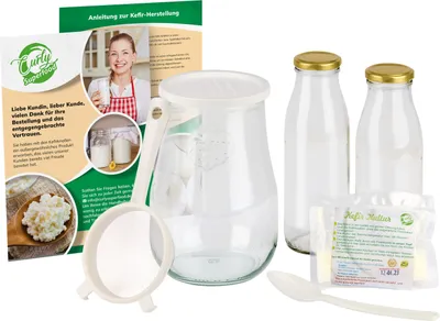 Produktbild von Milchkefir Starter Set mit Kefirknollen + Zubehör
